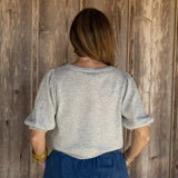 Grey Puff Sleeve Cardigan