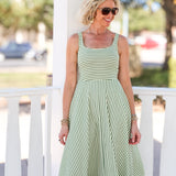 Audrey Green Stripe Midi