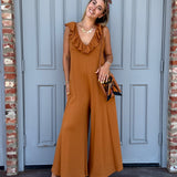 Ruffled Wide Leg Jumpsuit