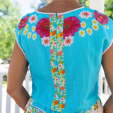 Wildflower Top Aqua