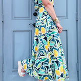 Lemon Print Maxi