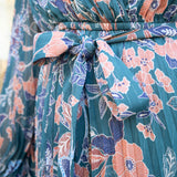 Dark Green Floral Maxi Dress