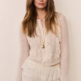 Melisse Eyelet Ruffle Cardigan