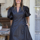 Chocolate Leather Mini Dress