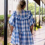 Buffalo Check Ruffle Mini Dress