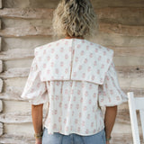 Oversized Collar Floral Top