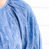Denim Top Embroidered