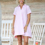 Striped Jacquard Mini Shirtdress