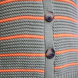 Moss / Orange Stripe Cardigan