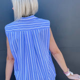 Stripe Power Shoulder Top