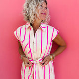 Pink Stripe Midi