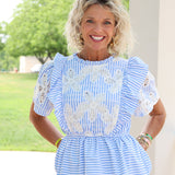 Blue & White Stripe Top