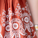 Red Embroidery Mini Dress