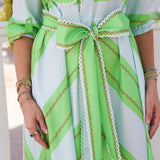 Green and Baby Blue Maxi Dress