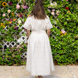 White Eyelet Shirt Dress Maxi