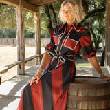 Maroon/Black Maxi Dress