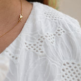 White Eyelet Tie Front Top