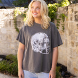 Grey Football Helmet Tee