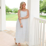 Blue & White Maxi Dress