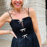 Black Tulle Maxi w/bows