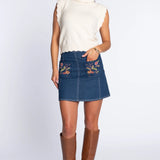 Marlo Denim Emb. Mini Skirt