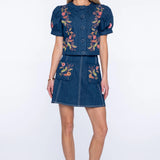 Coco Denim Embroidery Top