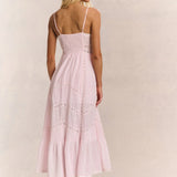 Esilda Heritage Cotton Midi Dress (Pink)