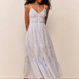 Esilda Heritage Cotton Midi Dress (Blue)