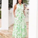 Green Floral Maxi Dress