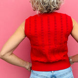 Red Textured Vest