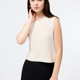 Mozart Crew Neck Sleeveless Vest -Oatmeal