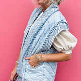 Quilted Denim Vest