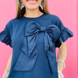 Navy Bow Top