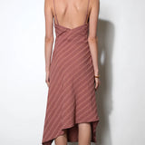 Leah Asymmetric Stripe Dress