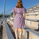 Brooke Dress - Garnet/White