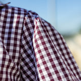 Avie Top - Maroon/White