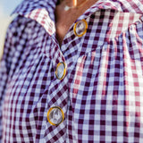 Avie Top - Maroon/White