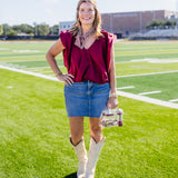 Burgundy Popin Top