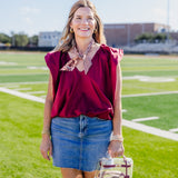 Burgundy Popin Top
