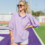 Avie Top - Purple/White