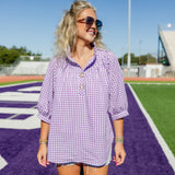 Avie Top - Purple/White