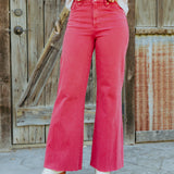 Fiona Wide Leg Jean Tibetan Red