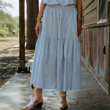 Blue Stripe Maxi Skirt