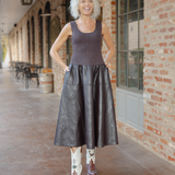 Mixed Media Midi Dress