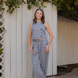 Matteo Plaid Suiting Double Breasted Top
