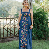 Annalisa Denim Embroidery Dress