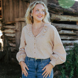 Brick Ruffle Plaid Top