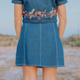 Marlo Denim Emb. Mini Skirt
