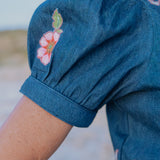 Coco Denim Embroidery Top