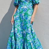 Blue / Green Floral Maxi Dress